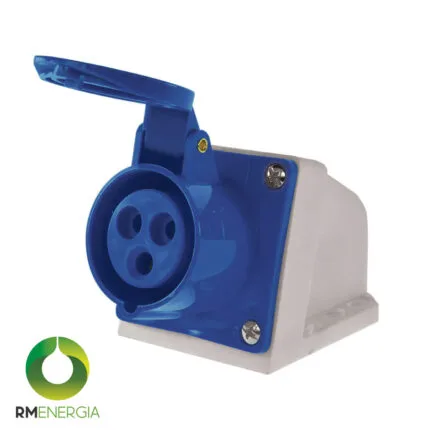 Enchufe Hembra Sobrepuesta 16A 2P+T 220V IP44 — RM Energía Inteligente