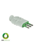 Enchufe Macho 2P+T 10A 250VAC Blanco