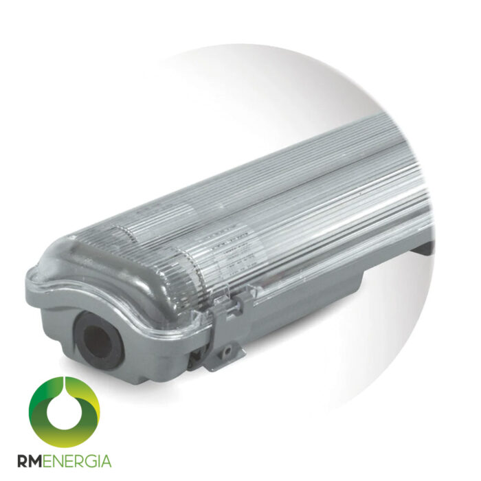 Equipo Estanco 2x10W con Tubo LED 6500K | Luminaria Hermética IP65 Compacta para Ambientes Exigentes