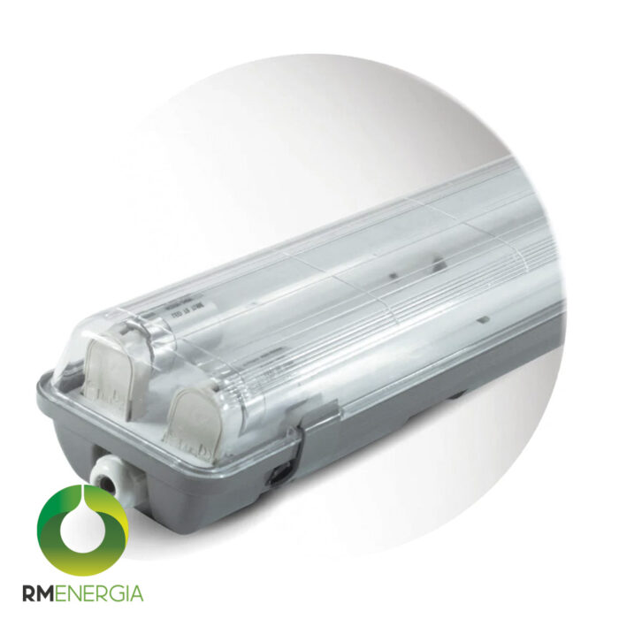Equipo Estanco 2x20W con Tubo LED 6500K | Preparado para Kit de Emergencia IP65