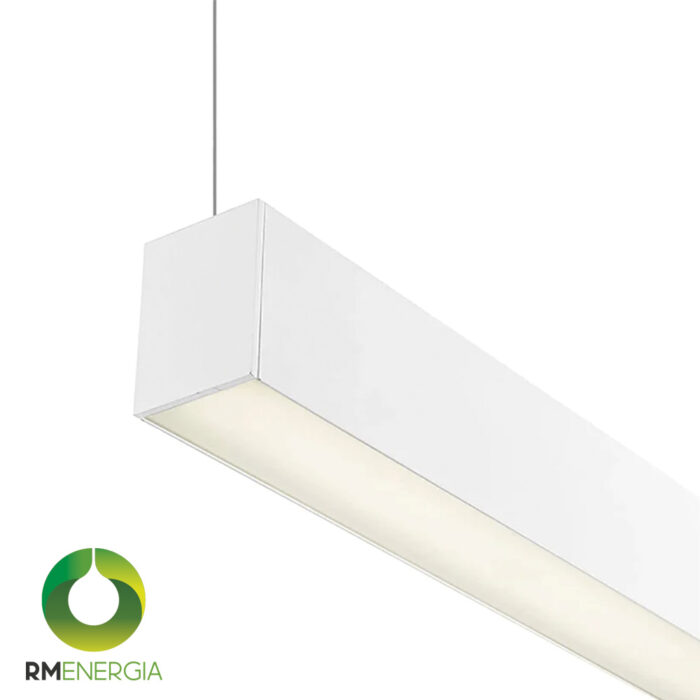 Luminaria Colgante LED Oficina Rectangular 20W 6500K | Blanco y Negro