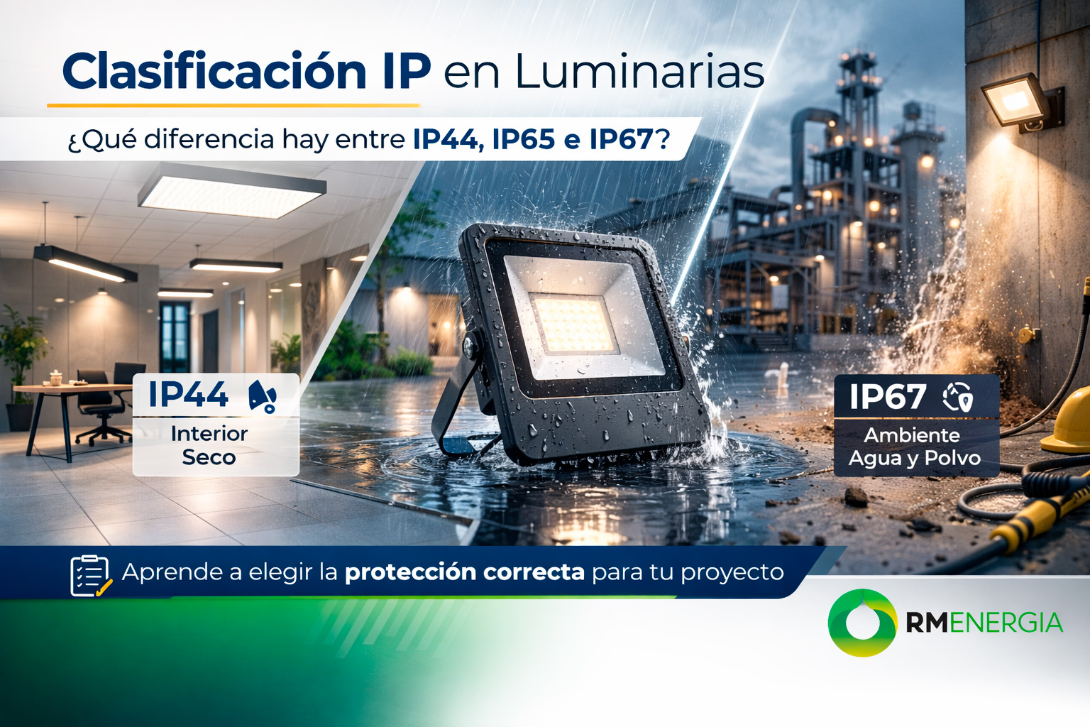 ¿Qué significa la clasificación IP en luminarias y equipos eléctricos? | RM Energía