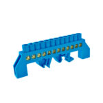 Barra Bronce Aislada Riel Din Azul 12 Polos