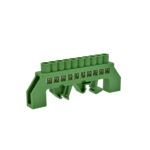 Barra Bronce Aislada Riel Din Verde 10 Polos