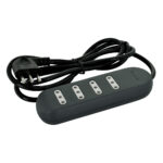 Alargador 4 Tomas 2P+T 10A 1,5 Metros Negro