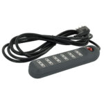 Alargador 6 Tomas Negro con Interruptor 2P+T 10A 3 Metros