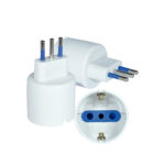 Adaptador Schuko con Protección 2P+T 10A 250V Blanco